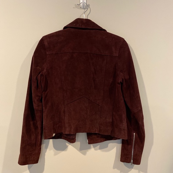 Small Burgundy Aqua Brand Genuine Leather Jacket - Picture 2 of 4